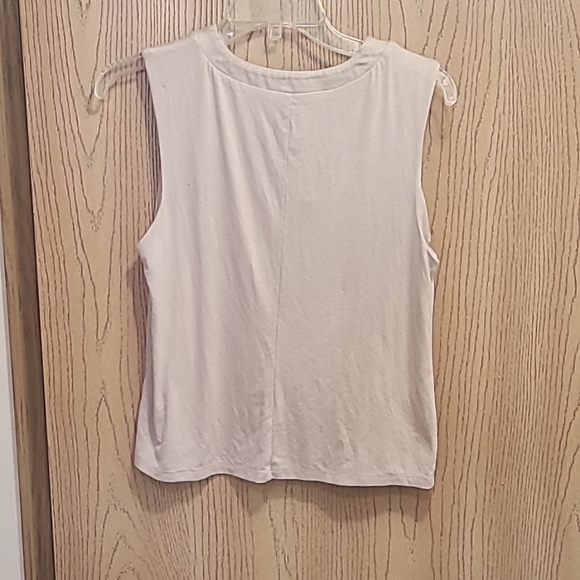 The Hour Piper Revolve nude asymmetrical cutout neckline stretchy tank top - Picture 3 of 3